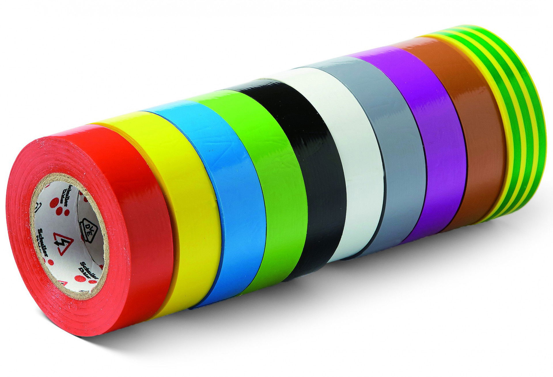 Schuller VOLT SET vegyes szigetelőszalag készlet, VDE, 15 mm x 10 m, 10 darabos termék fő termékképe