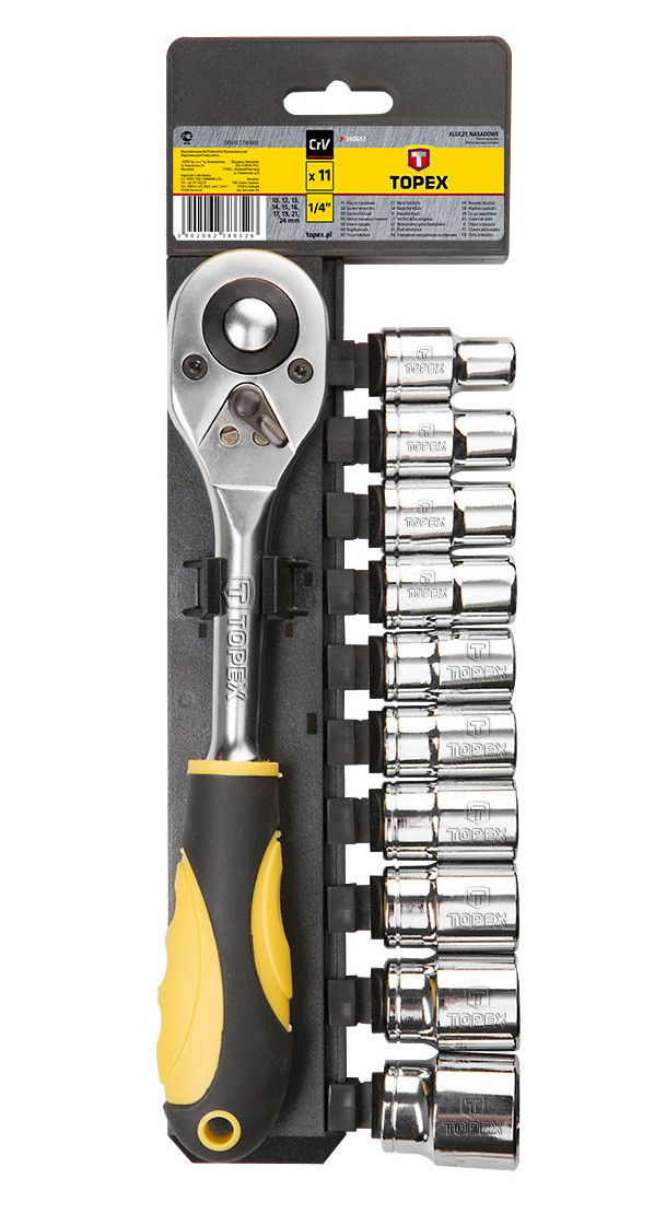 Topex 38D652 dugókulcs készlet, 1/2", 11 részes termék fő termékképe