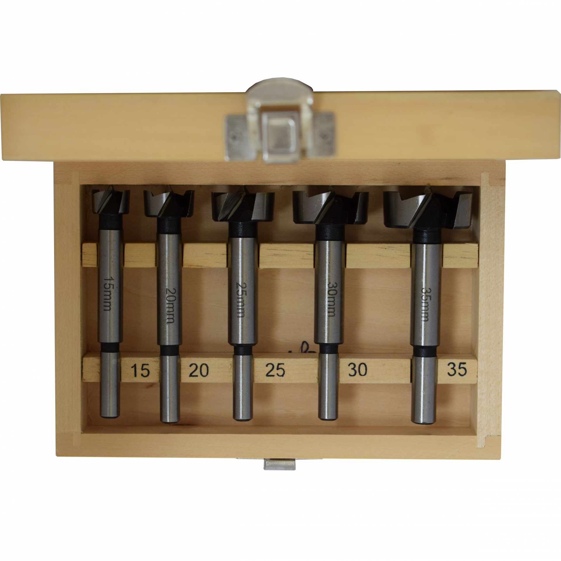 Abraboro 5 részes Forstner fúró készlet, fadobozban termék fő termékképe