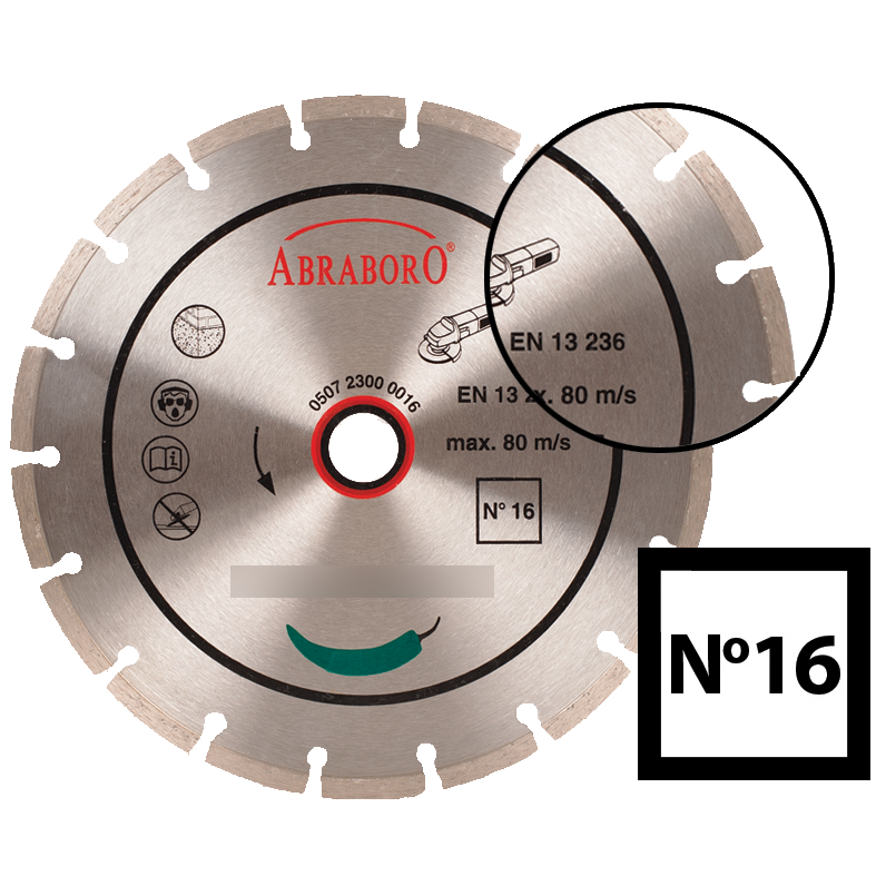 Abraboro 150 x 22.23 mm No.16 univerzális gyémánttárcsa termék fő termékképe