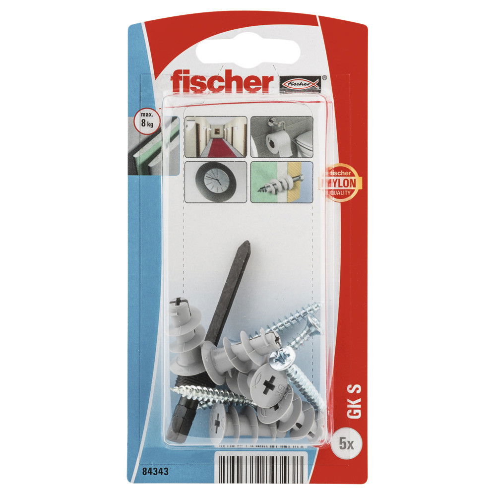 Fischer GK S K NV gipszkarton dübel csavarral, 5 db/csomag termék fő termékképe