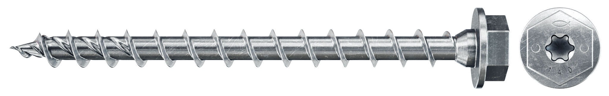 Fischer PowerFast FPF II HWTF 8.0 x 120 BC 50 kékre passzivált végigmenetes szerkezetépítő csavar SW és TX behajtással, 50 db/csomag termék fő termékképe