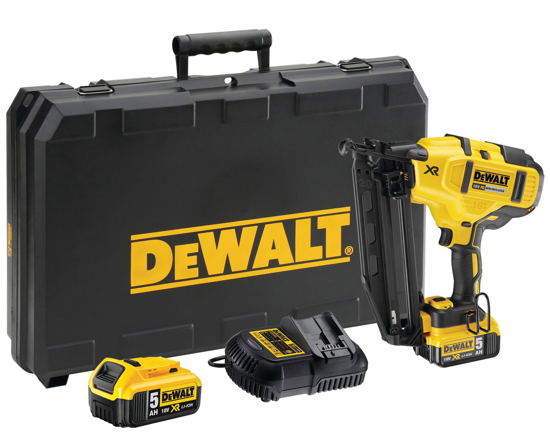 Dewalt DCN660P2 szénkefe nélküli akkus szegező (2 x 5.0 Ah Li-ion akkuval, kofferben) termék fő termékképe